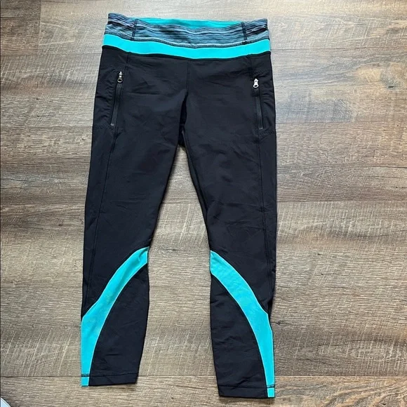 Lululemon Athletica Teal and Black Leggings - Picture 1 of 3